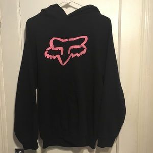 Black and Pink Fox Hoodie